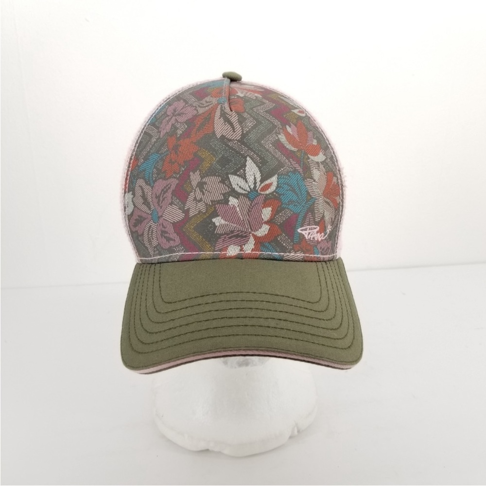 B55 - Prana Womens Mulitcolor Floral Adjustable Hat Trucker Hat - one size